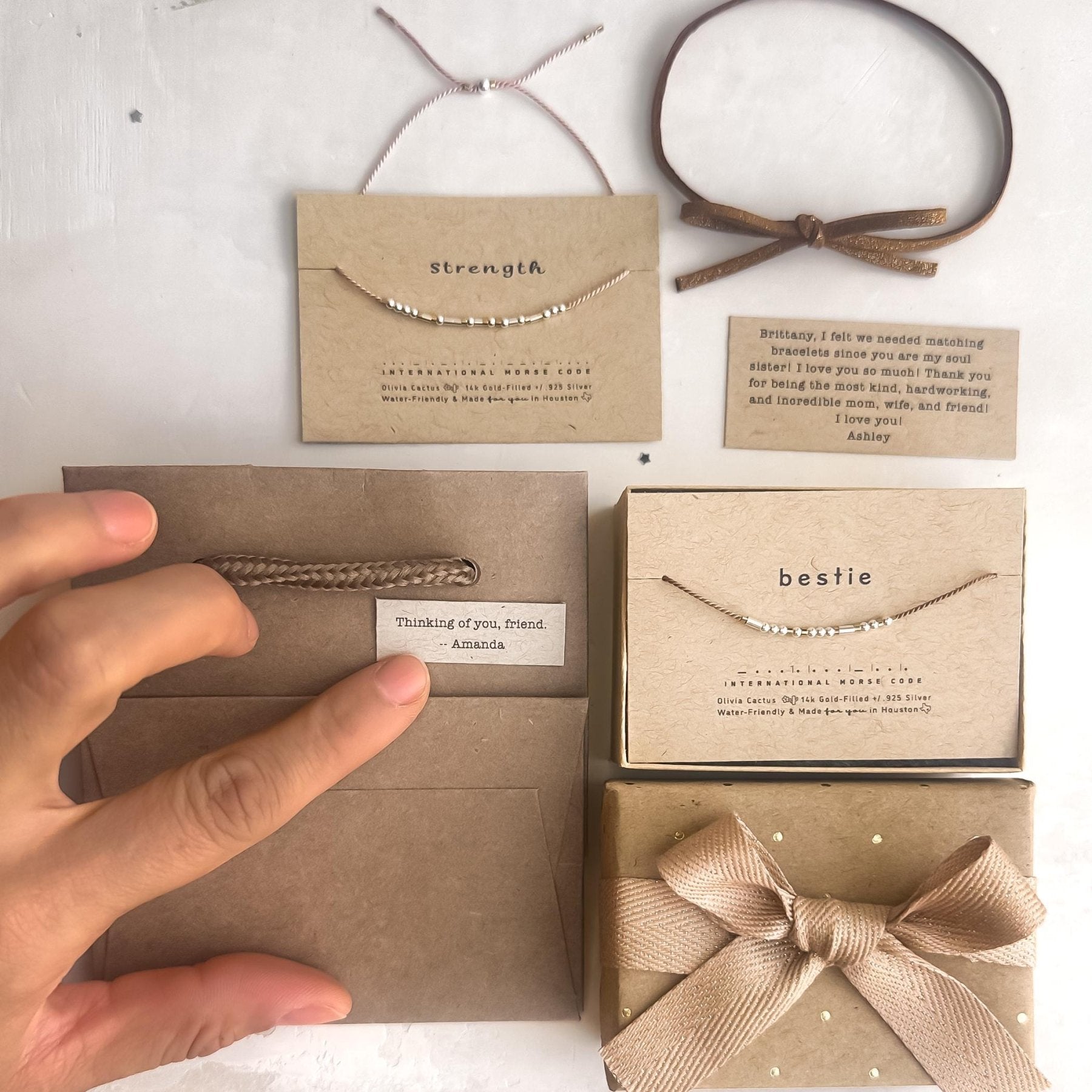Strong Bracelet - Cora - Dainty Morse Code Jewelry by Olivia Cactus