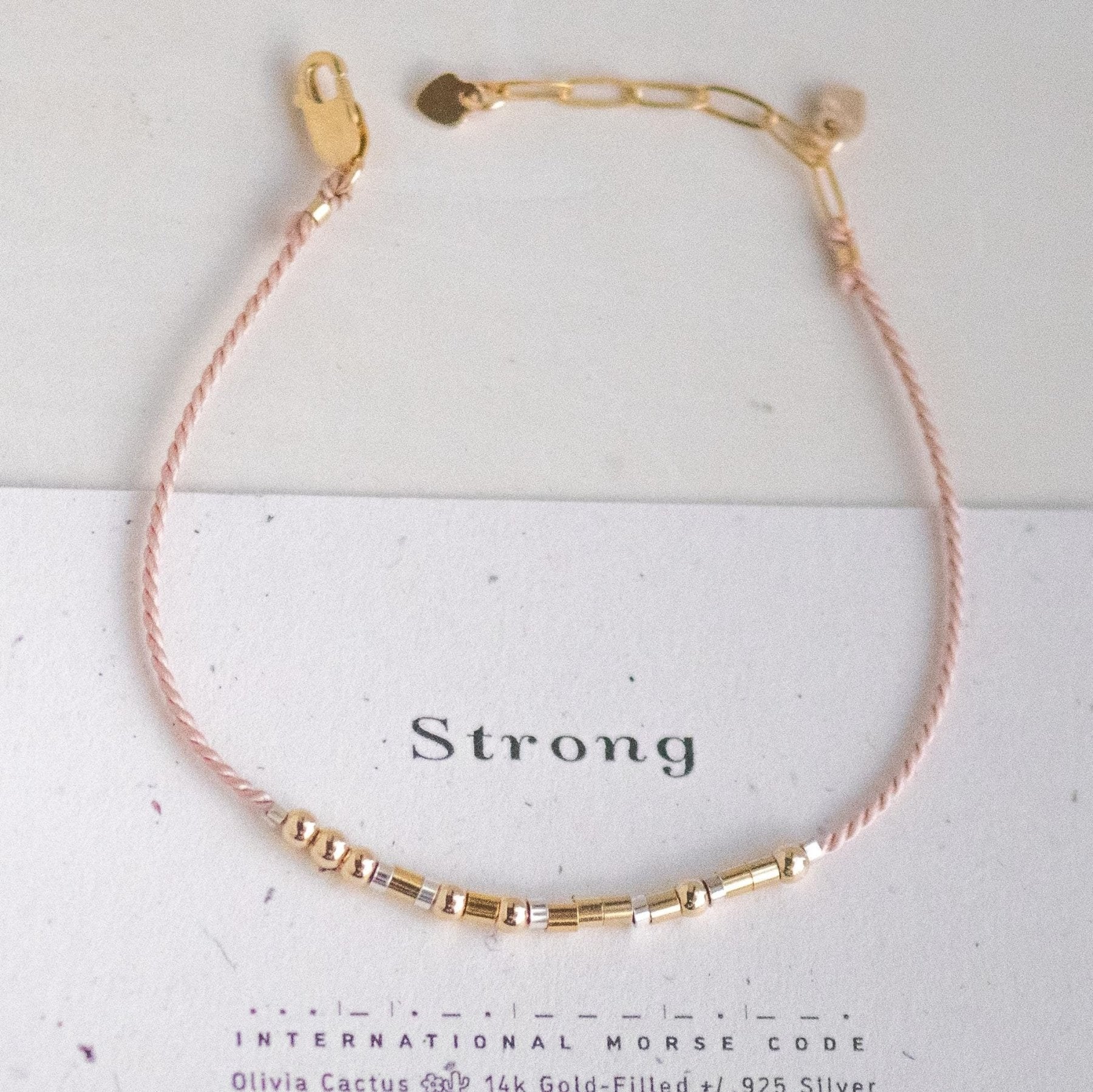Strong Bracelet - Cora - Dainty Morse Code Jewelry by Olivia Cactus