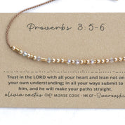 Swarovski Morse Code Bible Bracelet - Dainty 14K Gold & Silver Jewelry by Olivia Cactus