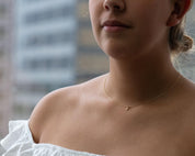 Tiny Cross Spark Necklace - Dainty 14K Gold & Silver Jewelry by Olivia Cactus