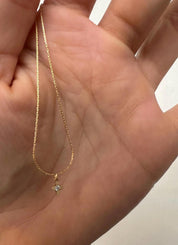 Tiny Cross Spark Necklace - Dainty 14K Gold & Silver Jewelry by Olivia Cactus
