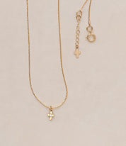 Tiny Cross Spark Necklace - Dainty 14K Gold & Silver Jewelry by Olivia Cactus