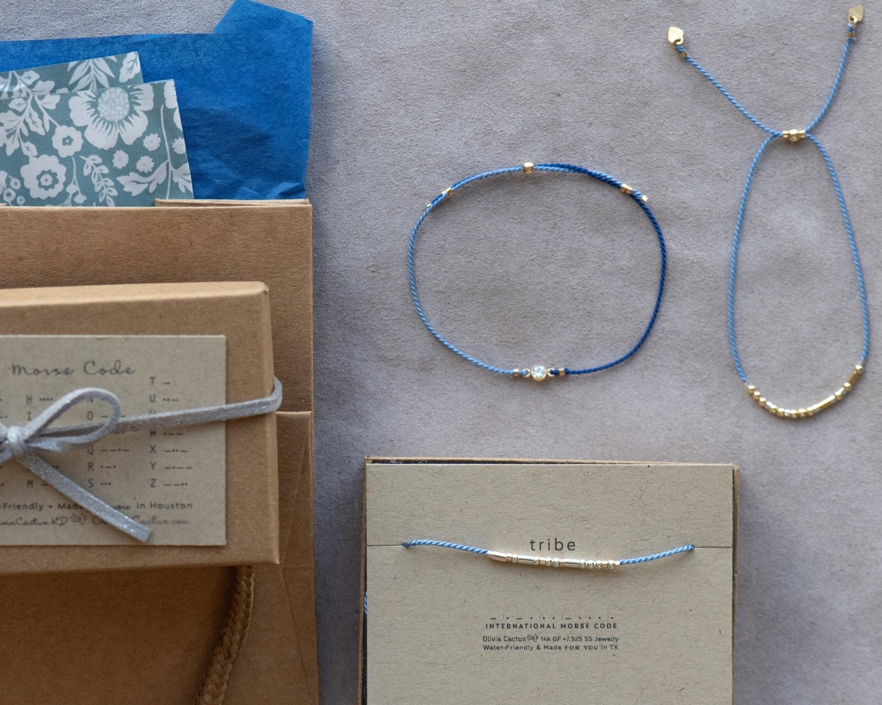 Tribe Morse Bracelet - Dainty 14K Gold & Silver Jewelry by Olivia Cactus