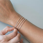 Warrior Morse Code Bracelet - Dainty 14K Gold & Silver Jewelry by Olivia Cactus