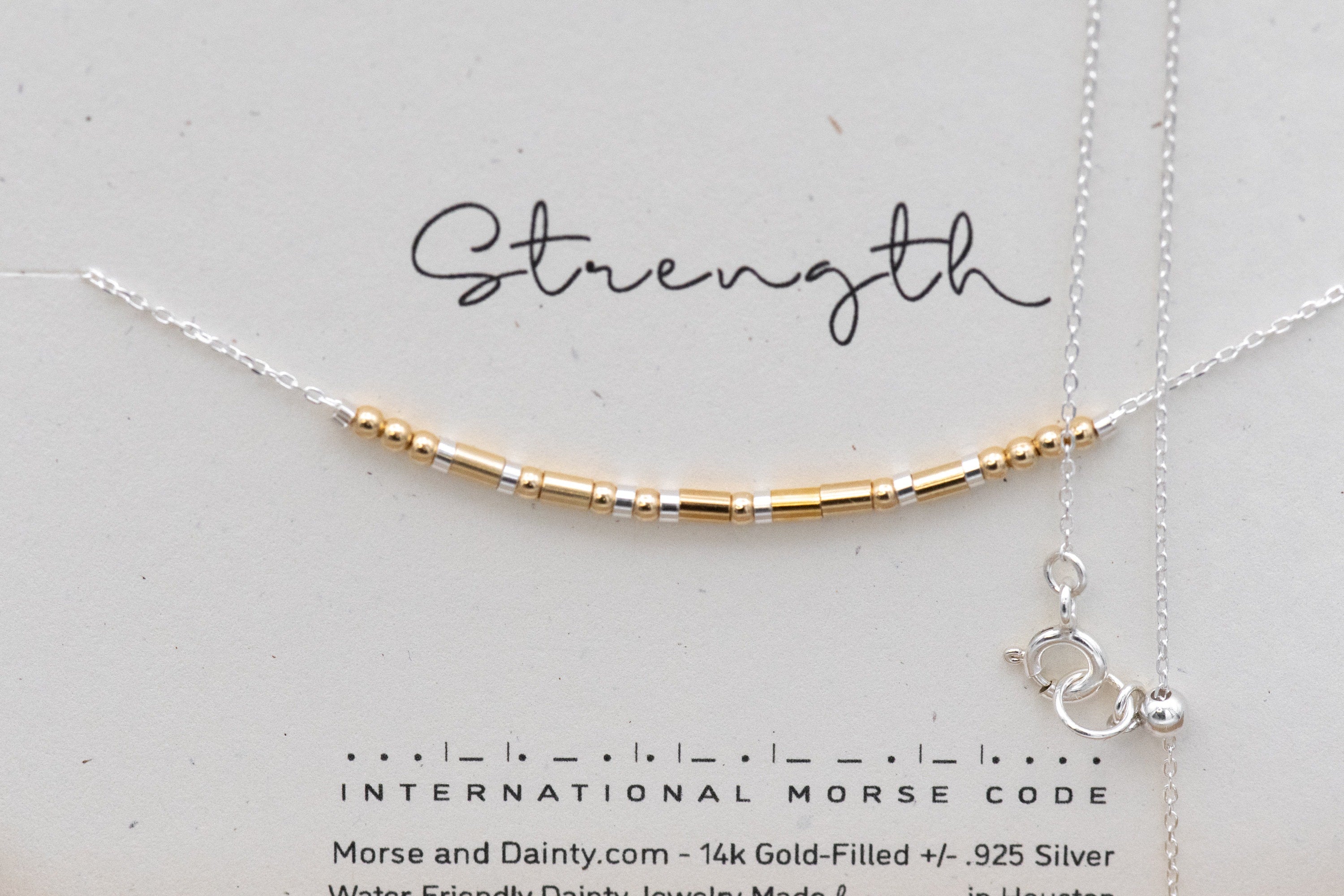 Strength Necklace Silver - Bree Morse and Dainty Jewelry by Olivia Cactus