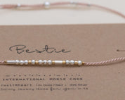 LSU Morse Code Bracelet - Dainty 14K Gold & Silver Jewelry by Olivia Cactus