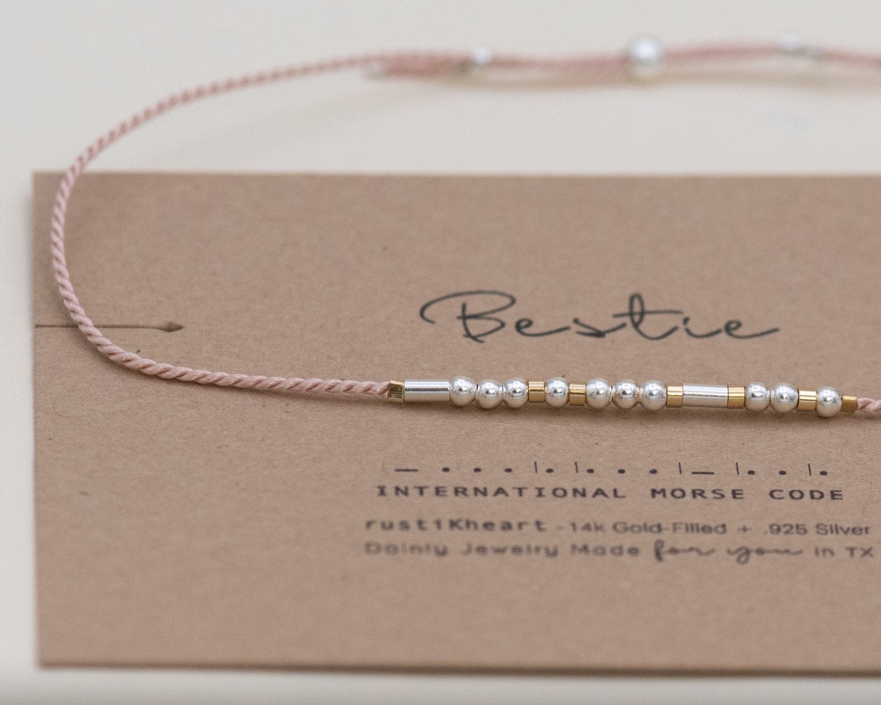 LSU Bracelet - Maya - Dainty Morse Code Jewelry by Olivia Cactus